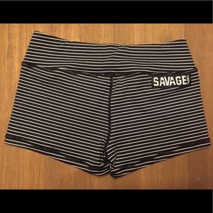 Savage Barbell Large Black and White booty shorts